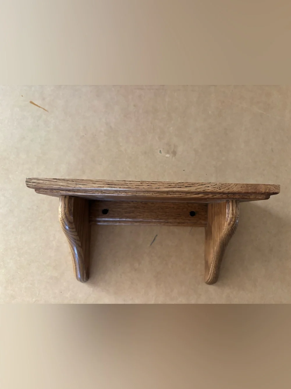 Hand Crafted Wall Display Shelf - Brown Wood
